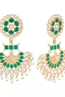 Green pearl earrings