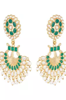 Green pearl earrings