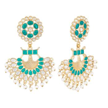 Turquoise pearl earrings 2