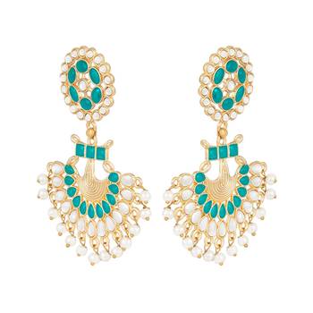 Turquoise pearl earrings 3