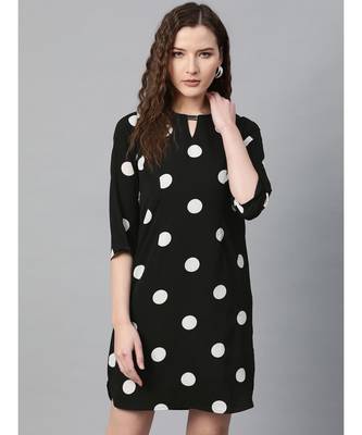 Black Polka Shift Dress 1