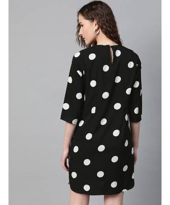 Black Polka Shift Dress 3