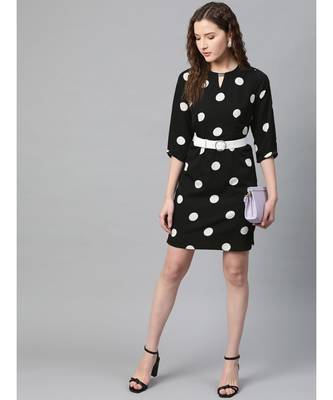 Black Polka Shift Dress 4