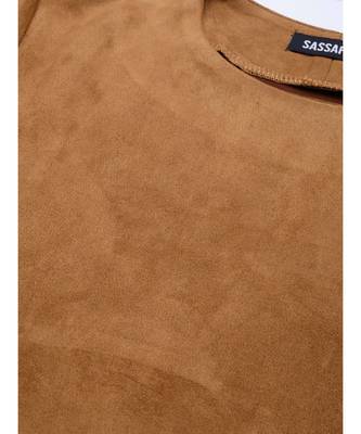 Brown Suede A-line Dress 5