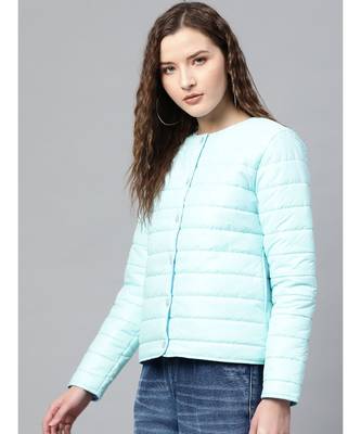 Blue Snap Button Quilted Jacket 2