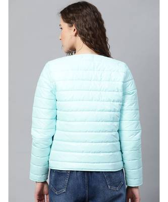 Blue Snap Button Quilted Jacket 3