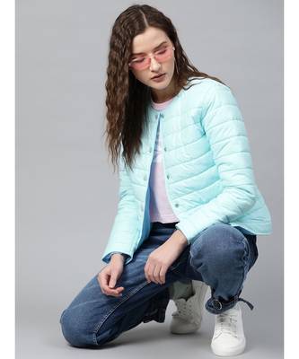 Blue Snap Button Quilted Jacket 4