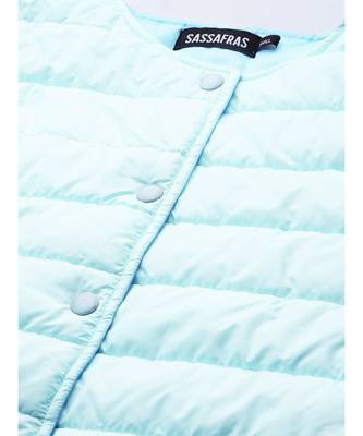 Blue Snap Button Quilted Jacket 5