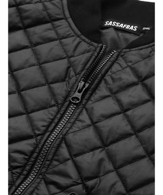 Black Drawstring Quilted Bomber Jacket 5