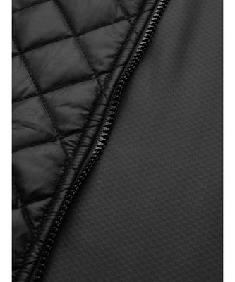 Black Drawstring Quilted Bomber Jacket 7