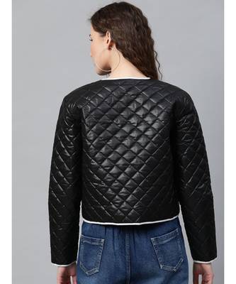 Black Piping Detail Quilted Jacket 3