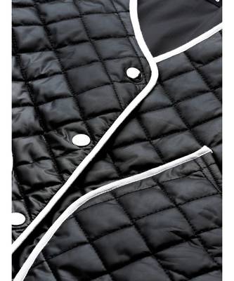 Black Piping Detail Quilted Jacket 5