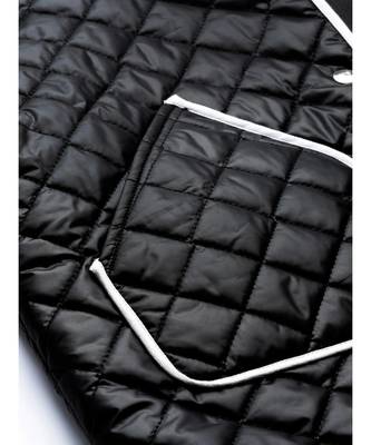 Black Piping Detail Quilted Jacket 6