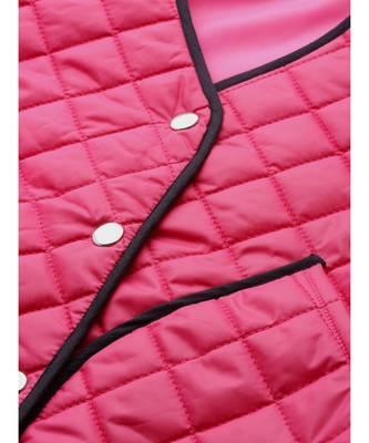 Fuchsia Piping Detail Quilted Jacket 5