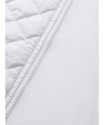 White Tie-Up Detail Quilted Bomber Jacket 7