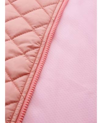 Peach Tie-Up Detail Quilted Bomber Jacket 7