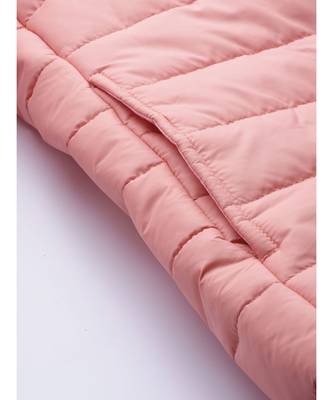 Peach Hooded Long Puffer Jacket 6