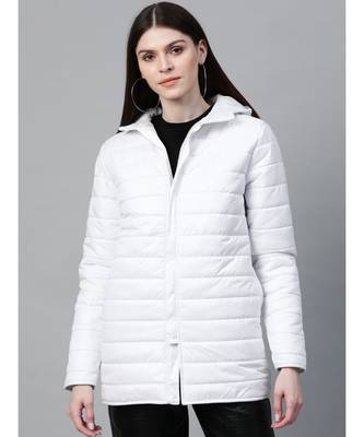 White Hooded Long Puffer Jacket 1