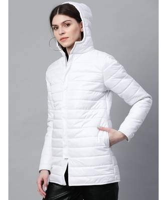 White Hooded Long Puffer Jacket 2