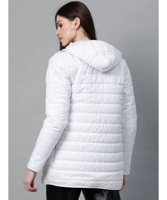 White Hooded Long Puffer Jacket 3