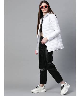 White Hooded Long Puffer Jacket 4