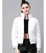 White Full Sleeve Quilted Jacket