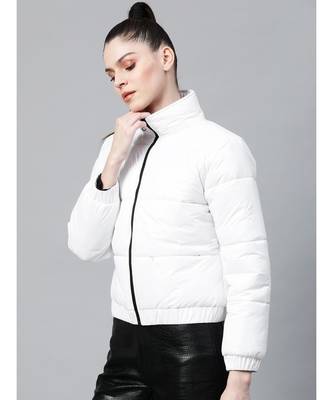 White Full Sleeve Quilted Jacket 2