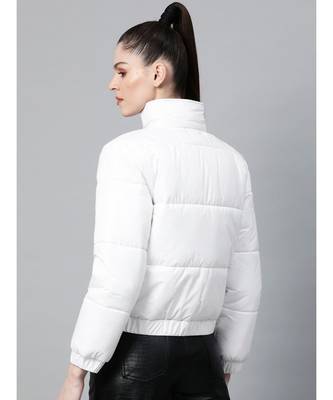 White Full Sleeve Quilted Jacket 3