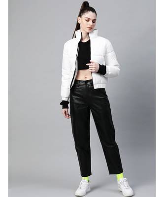 White Full Sleeve Quilted Jacket 4