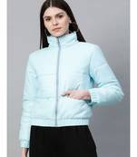 Blue Full Sleeve Quilted Jacket