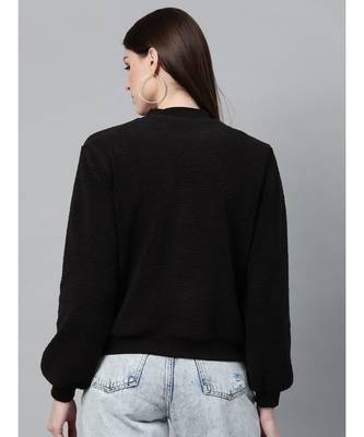 Black Fur Bomber Jacket 3