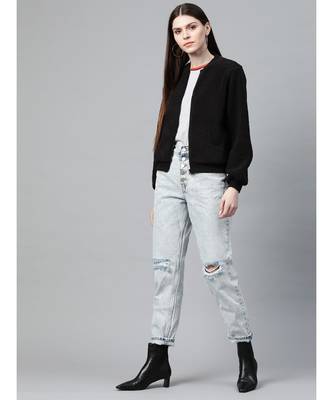 Black Fur Bomber Jacket 4