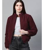 Burgundy Corduroy Quilted Jacket
