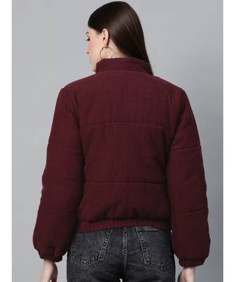 Burgundy Corduroy Quilted Jacket 3