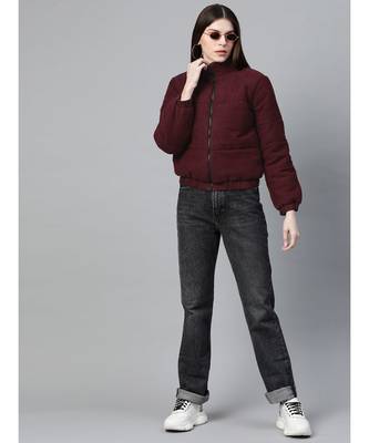 Burgundy Corduroy Quilted Jacket 4