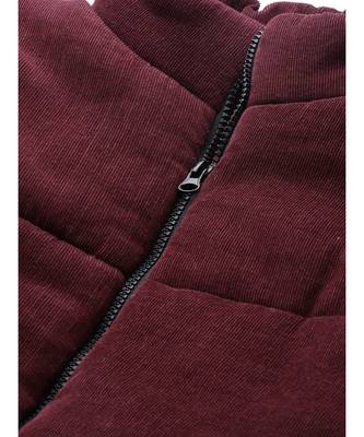 Burgundy Corduroy Quilted Jacket 5