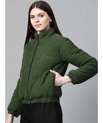 Olive Corduroy Quilted Jacket 2