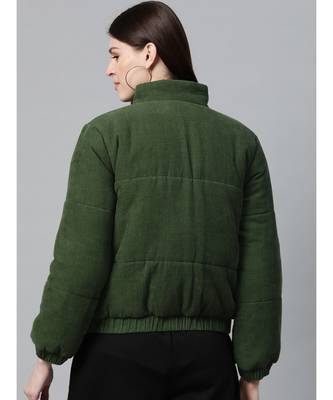 Olive Corduroy Quilted Jacket 3