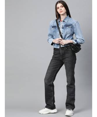 Blue Washed Pearl Spead Denim Jacket 4