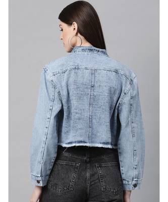 Blue Washed Denim Pearl Pocket Jacket 3