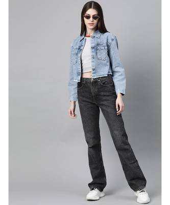 Blue Washed Denim Pearl Pocket Jacket 4
