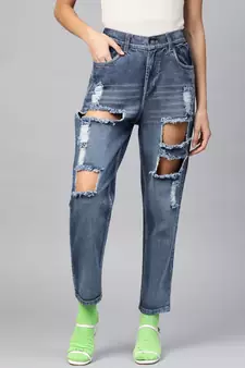Blue Vintage Distress Jeans