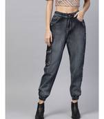 Navy Washed Street Wear Jogger Jeans