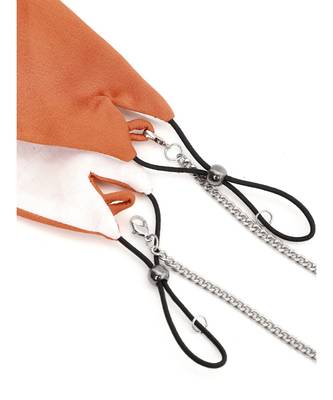 Orange Satin Mask with Chain (Set of 2) 4