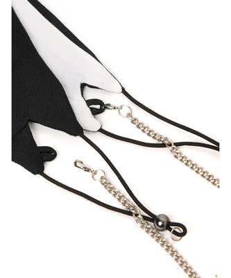 Black Satin Mask with Chain (Set of 2) 4