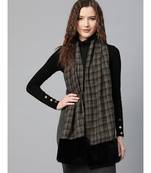 Brown Check Faux Fur Border Stole