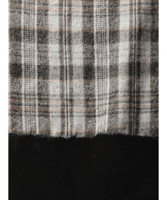 Grey Check Faux Fur Border Scarf 2