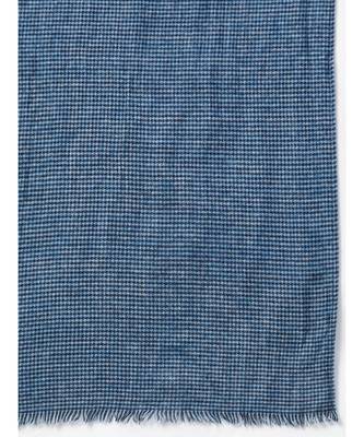 Blue Check Poly Wool Stole 3