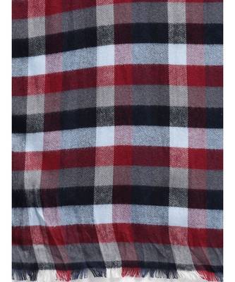 Multi Colour Check Poly Wool Stole 3