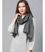 Black & Off White Poly Wool Stole